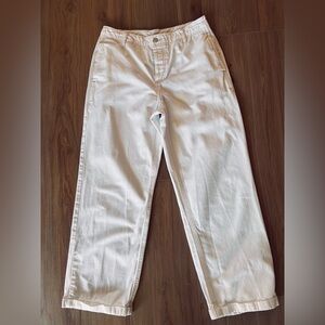 Free People Ivory Button Fly Boyfriend Chino Pants Size 28